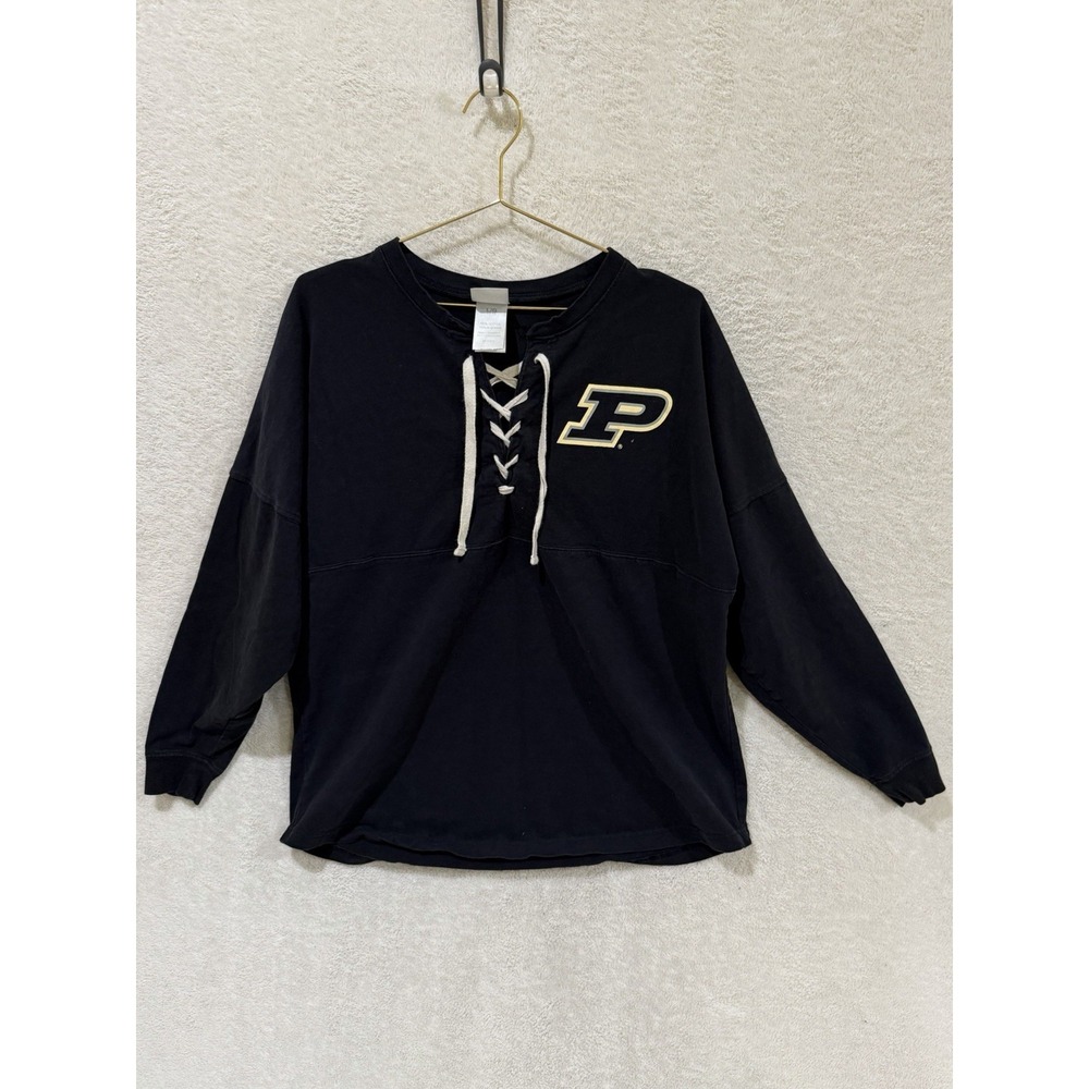 Purdue Boilermakers Sweatshirt Womens Large Lace Up Pullover Spirit Jersey